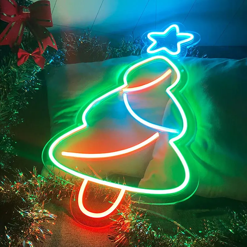 Newest Design Customize Acrylic Decorative Light Flex Strip Lighting Custom Christmas Led Neon Sign Light