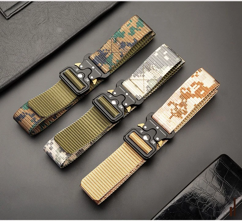 Камуфляжный высокопрочный полиэфирный ремень mil-spec, тактический пояс с металлической пряжкой