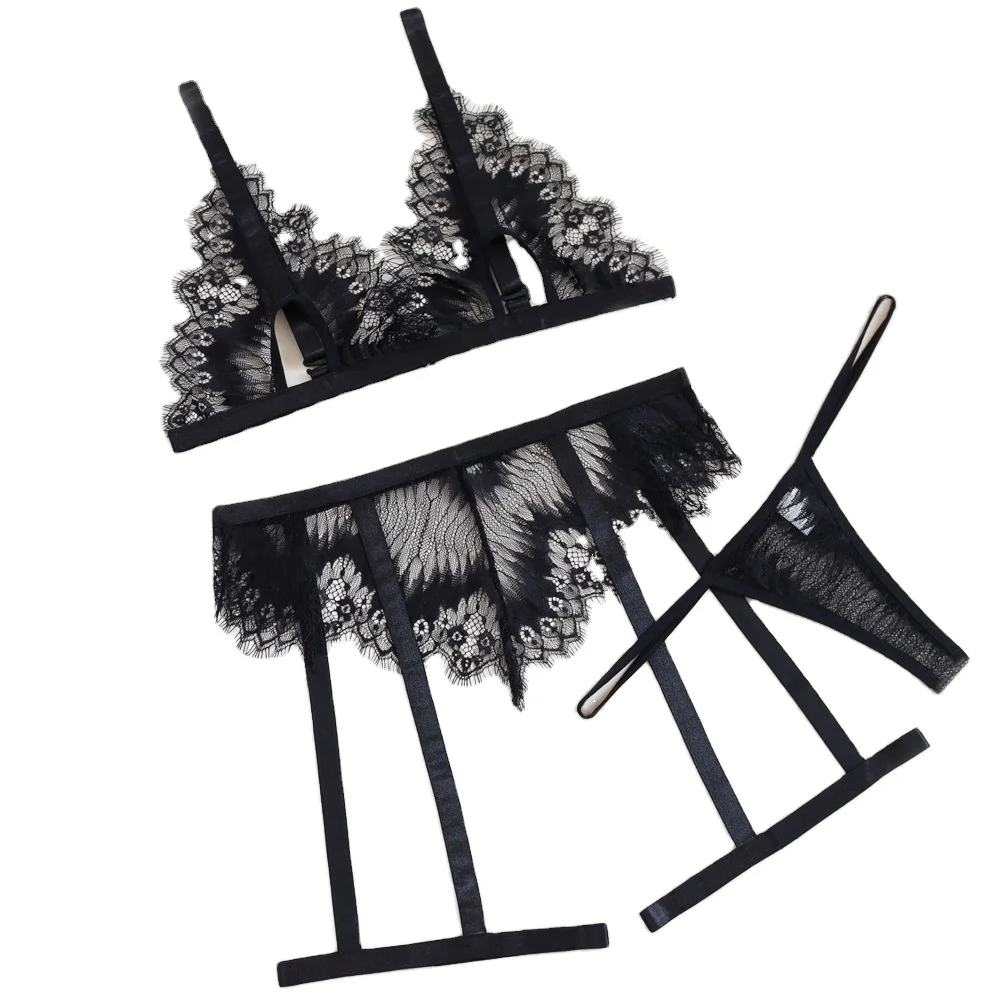 Женские эротические кружевные трусики и бюстгальтер, сетчатая атласная ночная рубашка из двух частей, сексуальное нижнее белье, кружевное платье, одежда для сна, нижнее белье для женщин