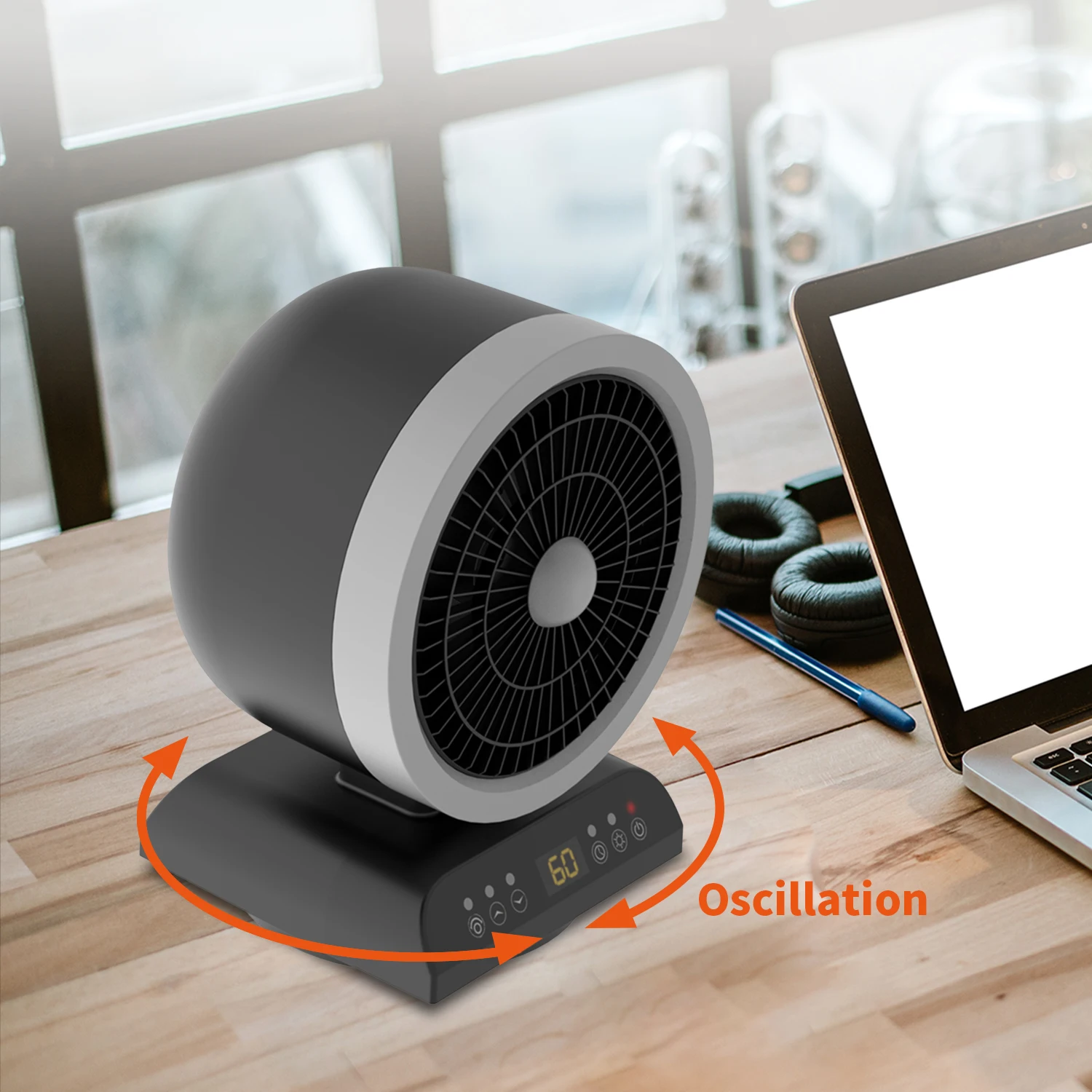New Portable Electric Heaters Fan 1200W PTC Ceramic Heat 2-Speed Mini Low-Noise Household Space Heaters Electric Heater