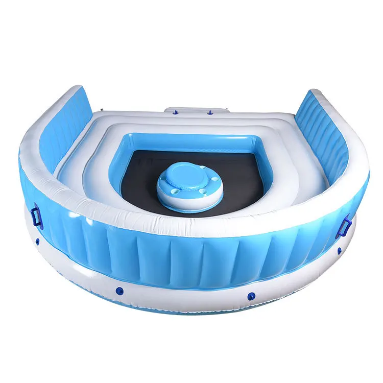 Custom Inflatable Floating Island 6 Person Backrest Water Sofa Outdoor Drifting Inflatable Dock Platform