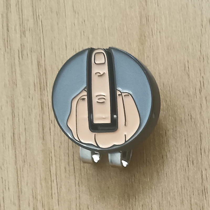 Middle Finger Lifts Golf Ball Marker with Magnetic Hat Clip Funny Alignment Golf Ball Marker Accessories