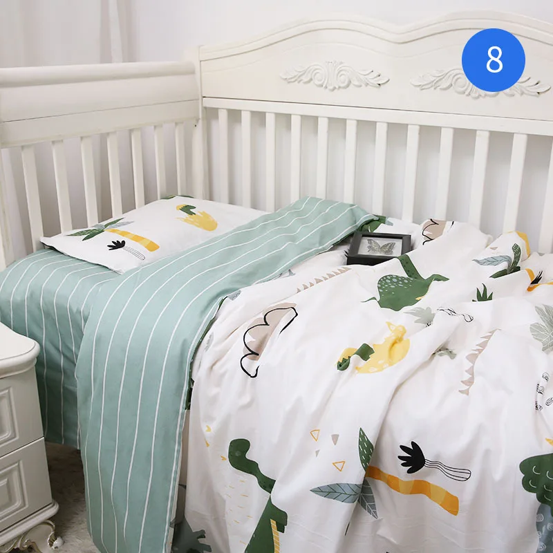 
Fashion 3 Pcs White Dinosaur Summer 100% Cotton Childrens Comforter Bedding Set, Manufacturer Green Winter Baby Bedding Set/ 