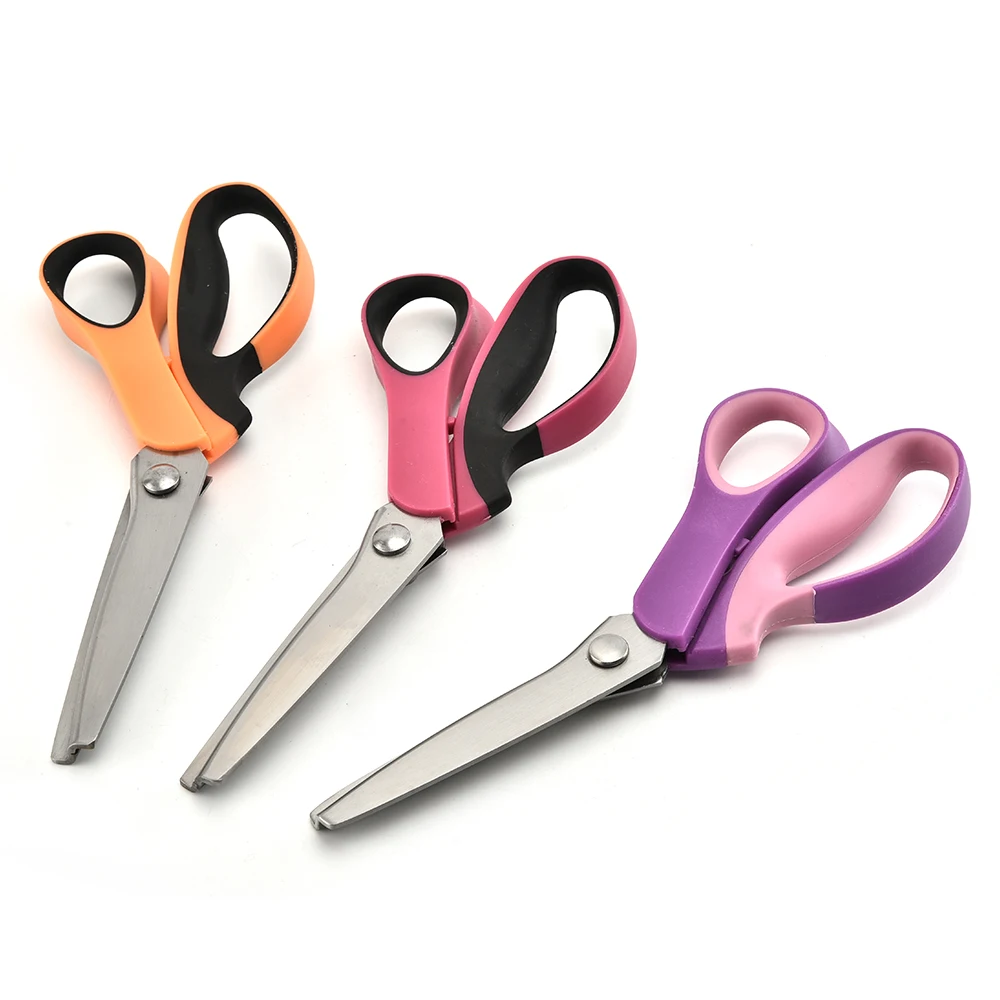 9Inch Fabric Dress Tailor Pinking Shears Professional Handheld Dressmaking Zig Zag Sewing Scissors