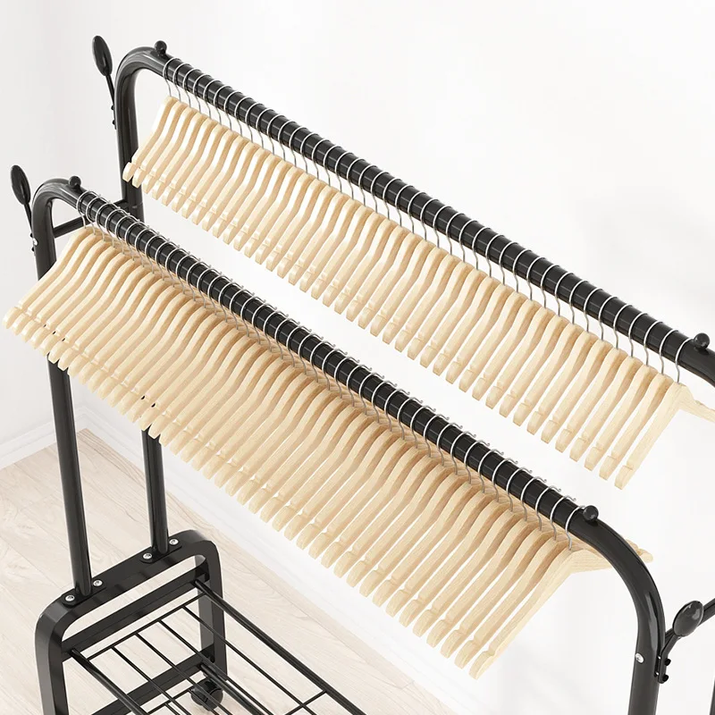 Clothes drying rack floor  indoor  hanging Simple clothes and hat rack  bedroom clothes storage cabinet