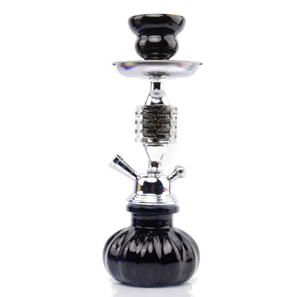 Small black single pipe crystal glass pipe Arabian shisha full set of household KTV single hookah