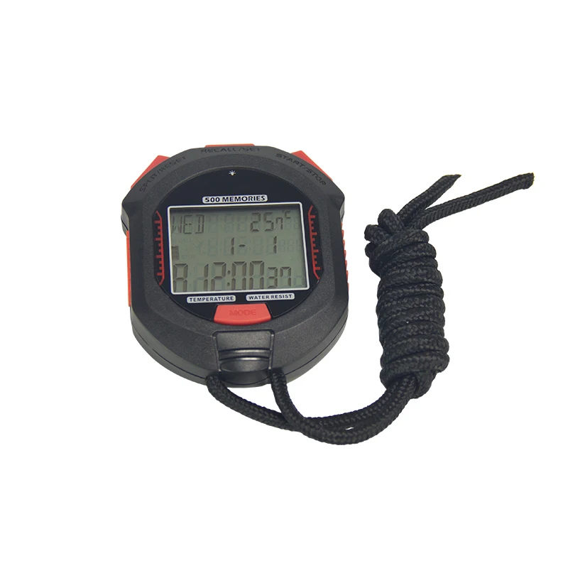 EMAF Multifunction Profession 500 memories Sportwatch Chronograph Water Resist Coach Waterproof Time Stopwatch Timer Stop Watch