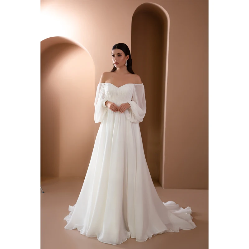 Элегантные свадебные платья, свадебное платье, дешевое шифоновое свадебное платье