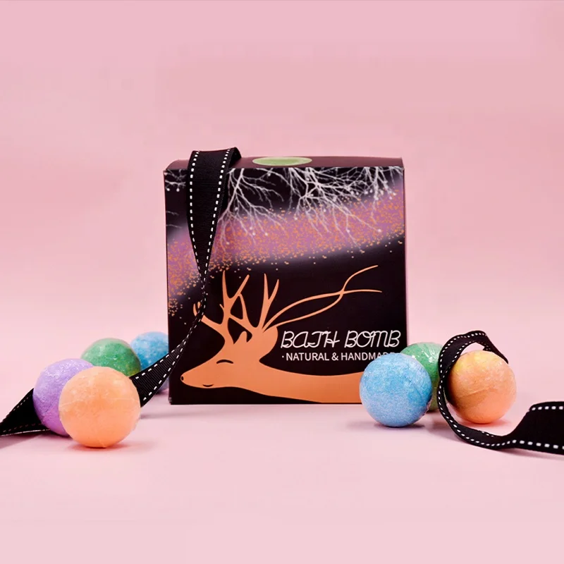 Chic Luxury Gift Box Set of Scented Fizzy Spa Bath Bombs with Moisturizing Shea Butter for Spa Bath soap ball bath ball bombs