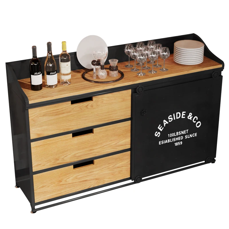 sideboard cabinet living room antique industrial cabinet 3 drawers solid wood storage handmade sideboard