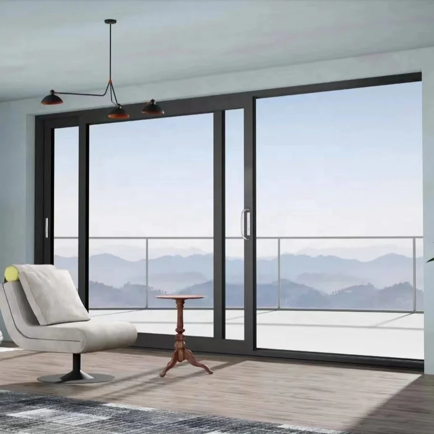 NUOXIN design sliding glass door aluminum tempered sliding patio doors