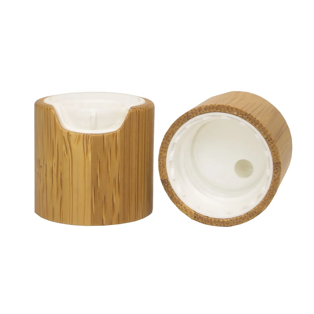 20/410 24/410 Size Custom Logo Accept Bamboo Disk Caps For Bottles Cover Bamboo Dispenser Natural Bamboo Disc Top Screw Cap
