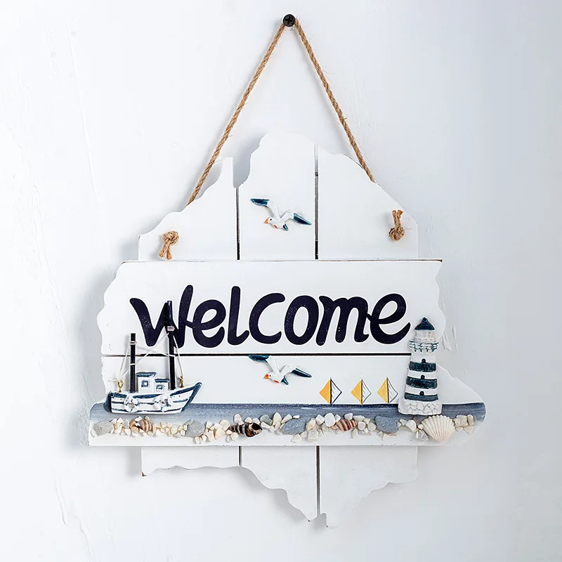 nautical home decor outdoor welcome sign mediterranean welcome sign for front doorNautical Beach Style Wood Home Wall Decoration
