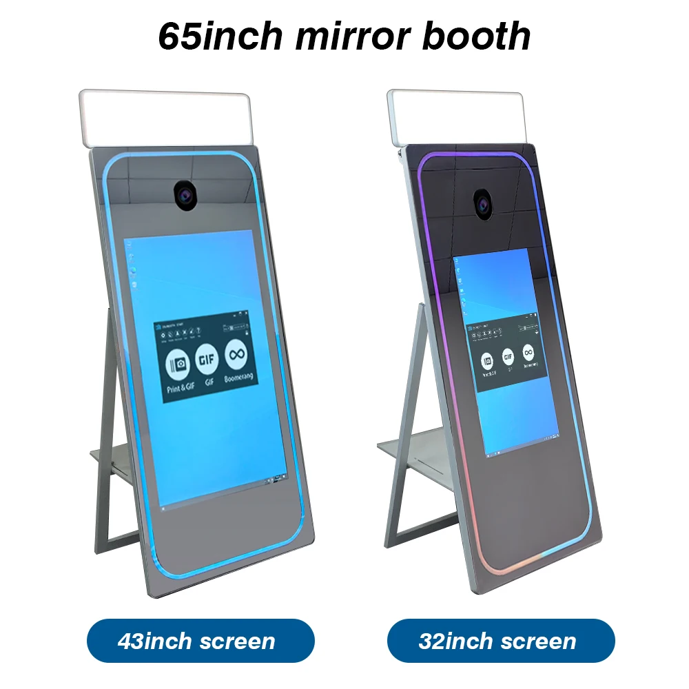 2024 latest trend mirror photo booth salsa with mainboard with big screen photo mirror booth for different party