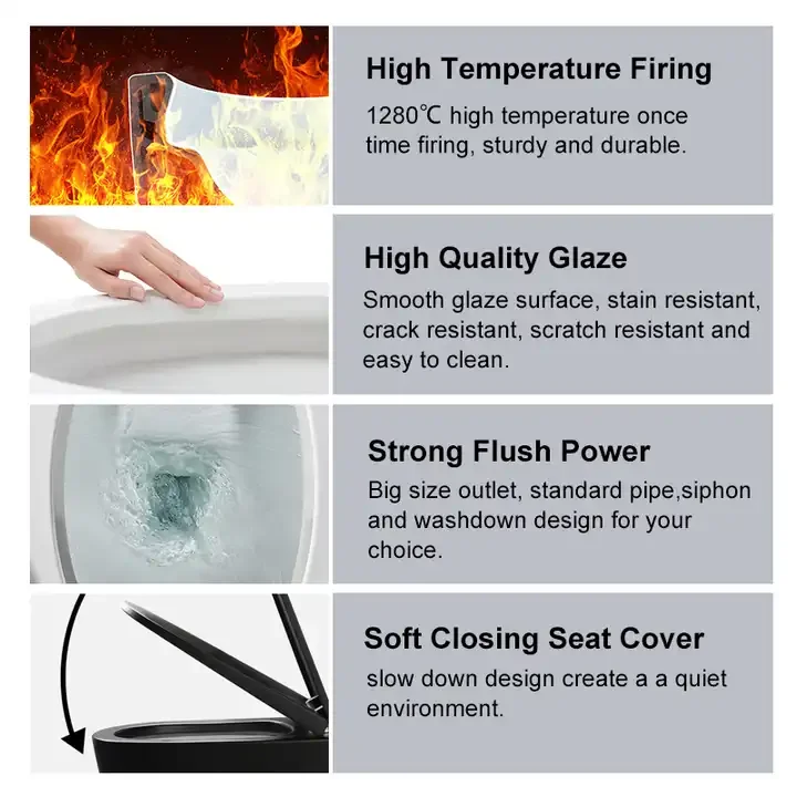 Inodoro Wc Luxury One Piece Bathroom Ceramic Gold Black Colored Water Closet Toilet Bowl