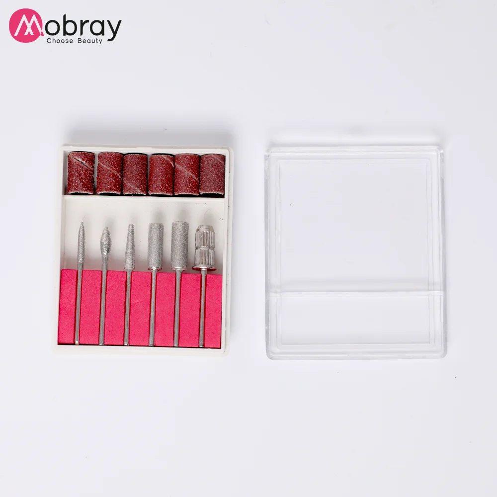 Профессиональная розовая дрель для ногтей, электрическая ручка, 6 насадок, набор для ухода за ногтями 100-240 в, Машинка для педикюра и маникюра, инструмент для дизайна ногтей