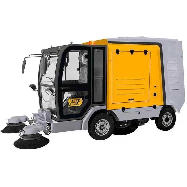 Fully Enclosed Street Cleaning Machine Electric Street Vacuum Cleaner Ride On Floor Sweeper Portable