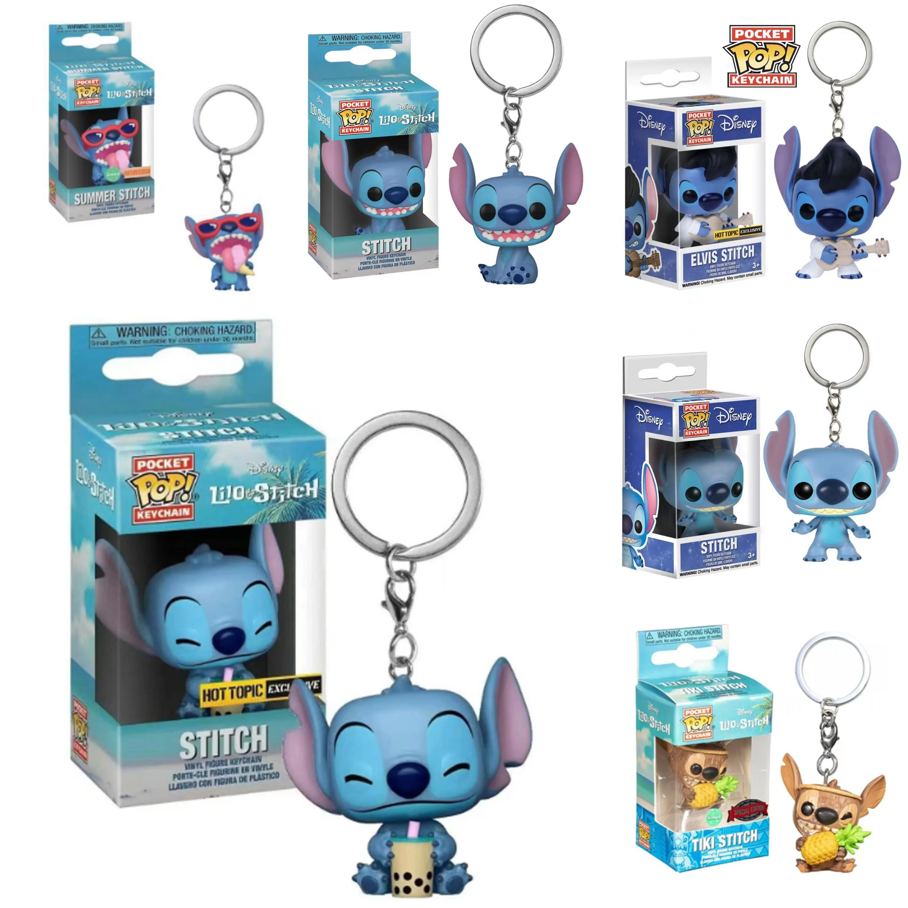 Funko Pop Elvis stitch Action Figure Keychain Toys 4cm