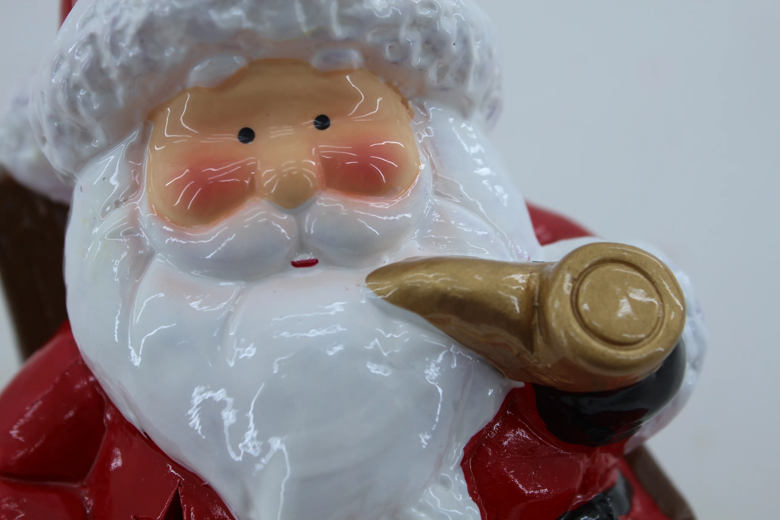 wholesale ceramic christmas santa with color changing LED lights Ceramic christmas decoration