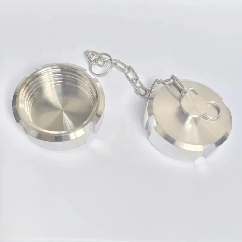 sanitary DIN/SMS/3A standard stainless steel 304  316L forged  blind nut with chain or without chanie