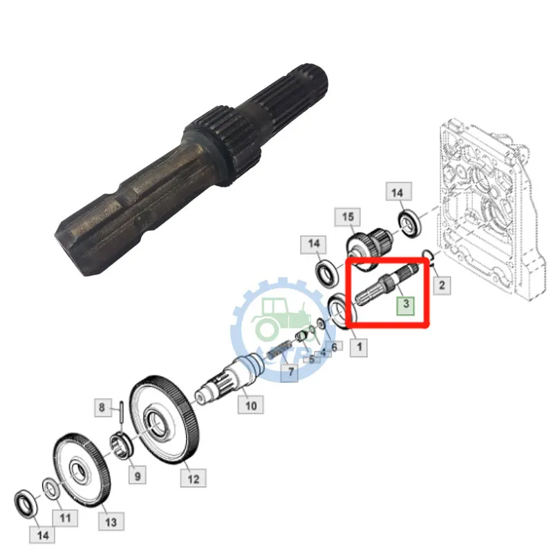 Вал PTO L151598 L173282 подходит для John Deere 1054 1204 1354 5065M
