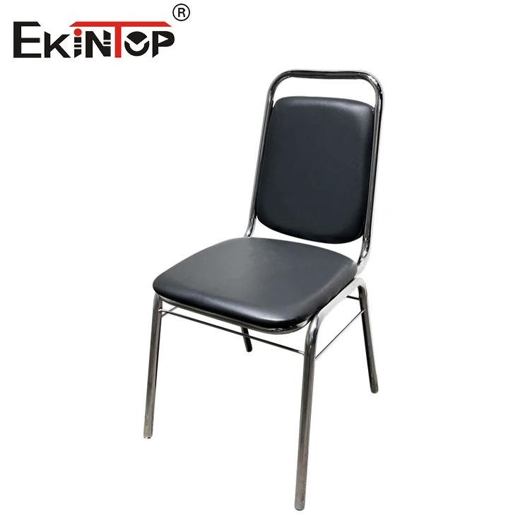 Ekintop Modern Ergonomic Reception Waiting Room Chairs Conference Meeting Four Legs PU Office Visitors Chair in Metal Material