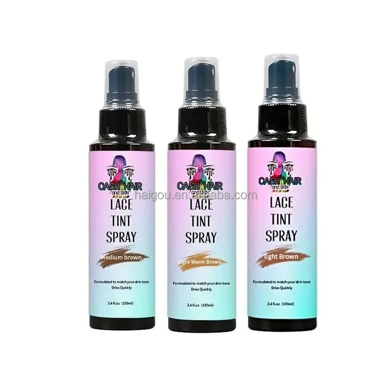 Custom Own Logo 100 mL Lace Melting Hair Glue Spray For Fasten Protect Lace Edge and Clear Sweat proof Lace Adhesive Glue