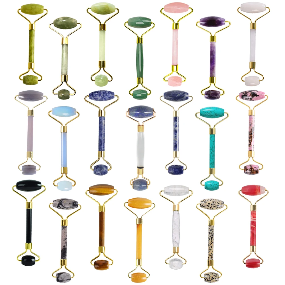 OEM ODM Jade roller Customised Double-sided Jade Roller Skin Care Beauty Tool 2024 Noiseless Facial Jade Roller And Gua Sha Set