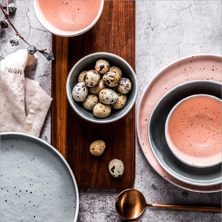 
Retro handmade ceramic dessert plate wedding gift porcelain tableware home decor cake plate 