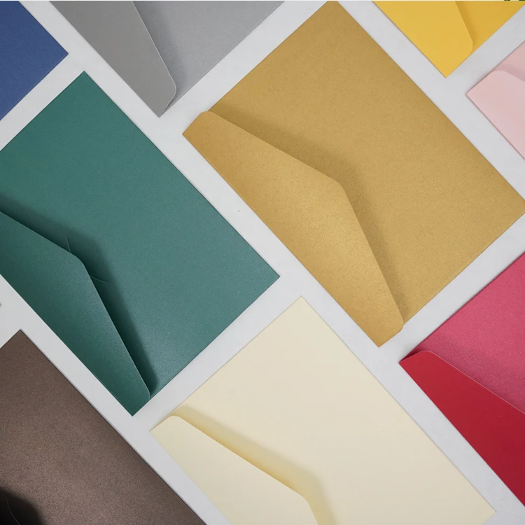 Бумажный конверт с принтом на заказ, Радужный конверт ручной работы, цветные перламутровые конверты, бизнес-конверт, подходящий для офиса