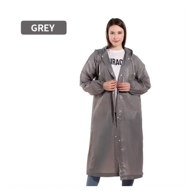 Outdoor waterproof raincoat with sticker advertising, transparent plastic EVA raincoat, non disposable raincoat