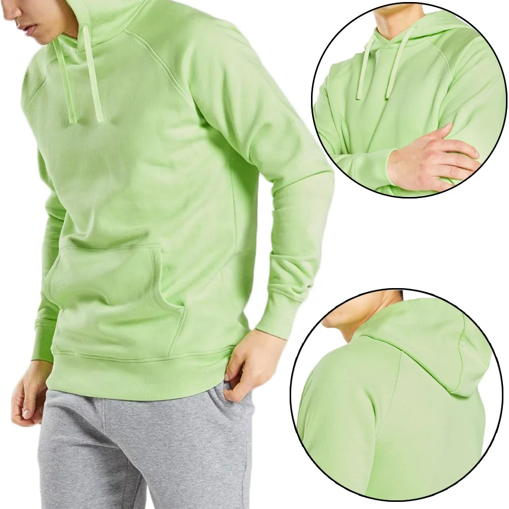 Толстовка мужская с логотипом на заказ, Свитшот оверсайз из хлопка, пуловер, уличная одежда с карманами, оптовая продажа