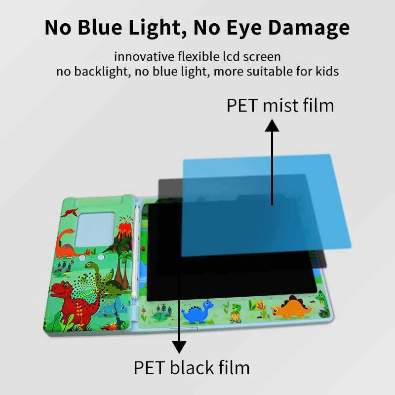 2-in-1 Montessori Educational Learning Machine LCD Writing Drawing Tablet Autism Sensory Toy English Talking Flash Cards for Kid