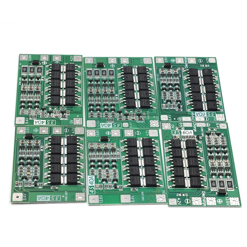 3S 4S 40A 60A Li-ion Lithium Battery Charger Protection Board 18650 BMS For Drill Motor 11.1V 12.6V/14.8V 16.8V Enhance Balance