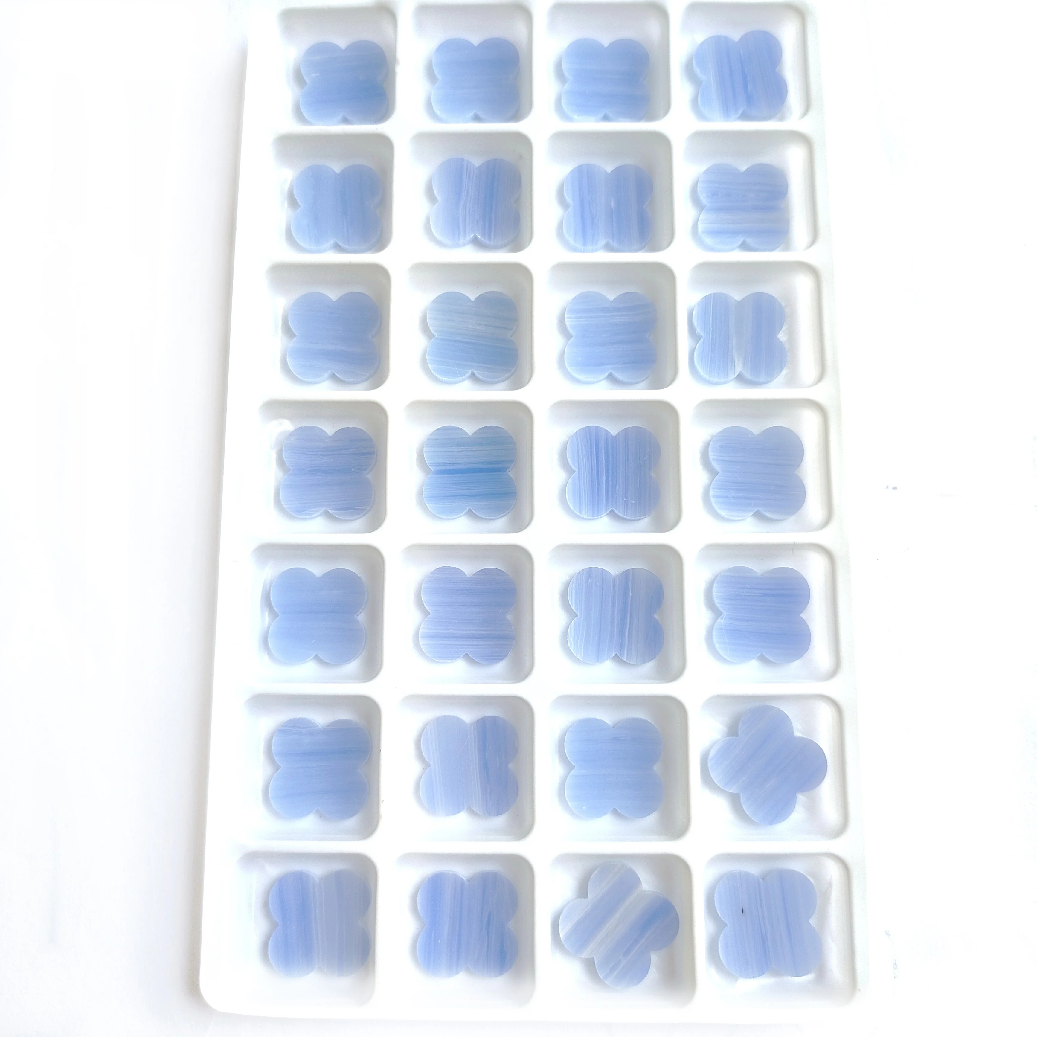 Dubai Wholesale 13*13mm Malachite Clover Four Leaf Clover Stone Agate Shell Tiger Eyes Stone  For Diy Jewelry