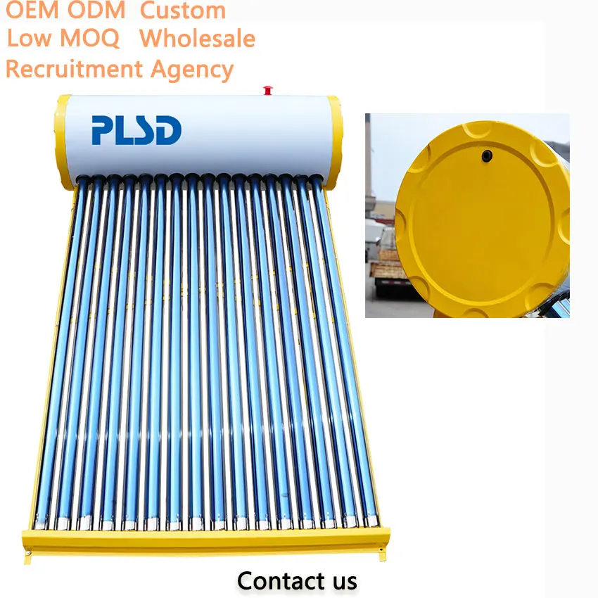 Factory Price 100L 500L Stainless Steel Metal Solar Water Heater Top Gravity Roof Frame Low High Vacuum Tube Split Electric