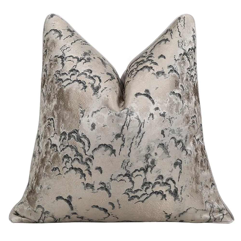 Modern Grey Jacquard Cushion Cover 50x50 High Quality Decor Sofa Pillow Cover Decorative Pillowcase Cushion Covers