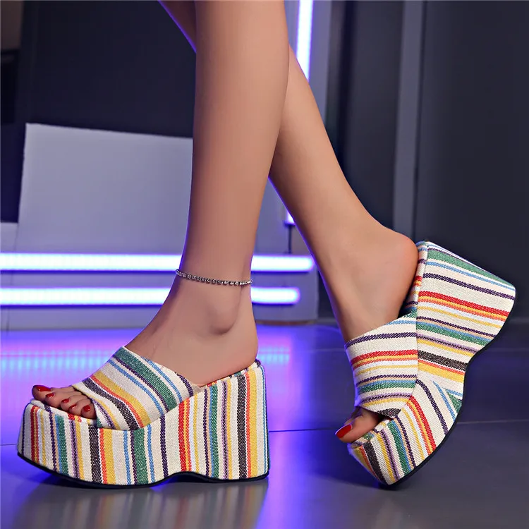 MH860-fashion wedges sandals for women and ladies 2024 summer platform slippers