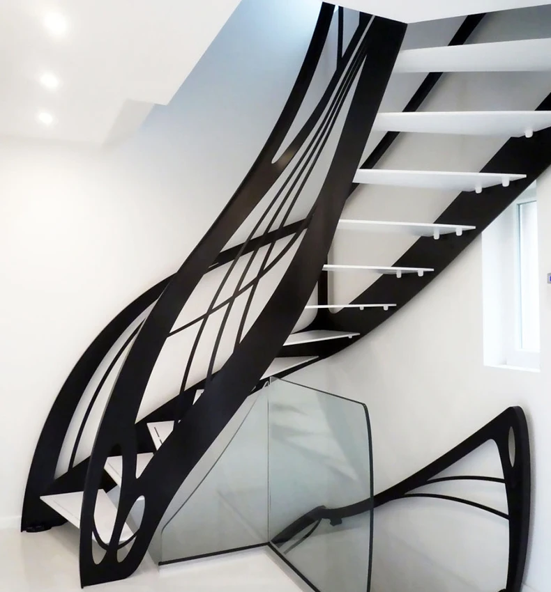 Foshan Factory Tempered Glass Stairs Modern House Diy Metal Customized Steel Wood Stainless Building Solid Color Easy Material