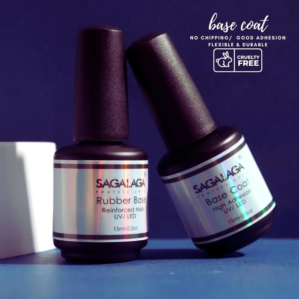 Wholesale 15ml Soak Off UV Led Gel Long Lasting Rubber Base Coat Top Coat Gel Polish Nail Art Salon Private Label