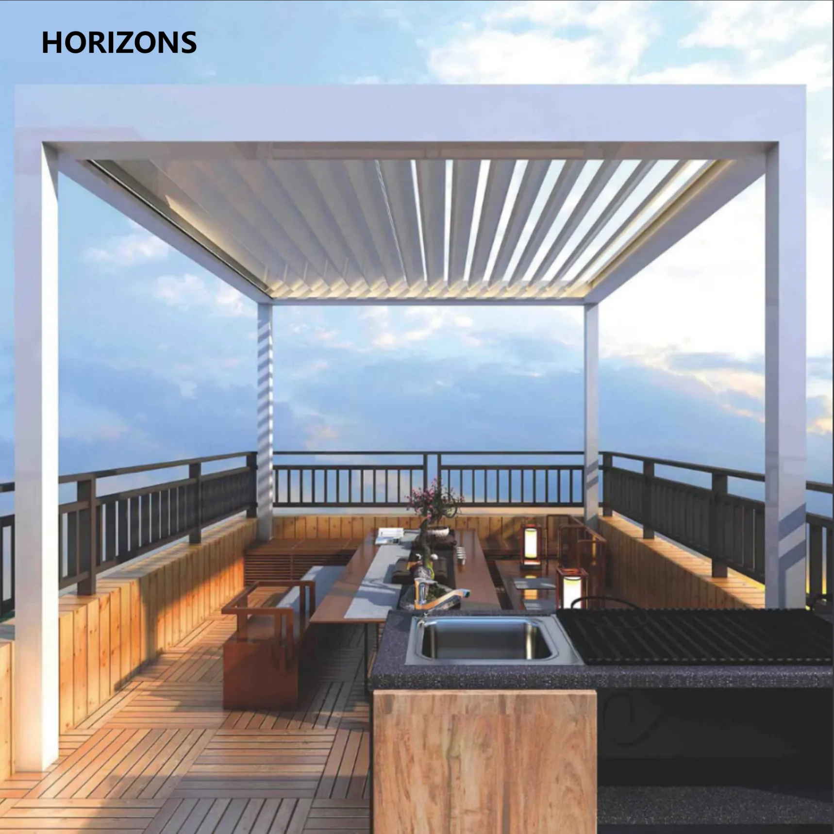 Louvered-Pergola-Kit Aluminum Wall Mounted Aluminum Aluminium Outdoor Pergola With Blinds Retractable Pergola for Outdoor