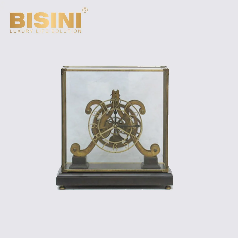 Small and Exquisite butterfly Frame Table Clock Creative Mechanical Pure Copper Gear Desk