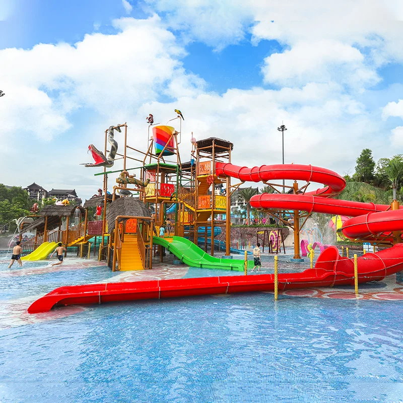 Hot-Selling  Aqua Park Slide and Large Fiberglass Slide Water House Equipment for Water Parks