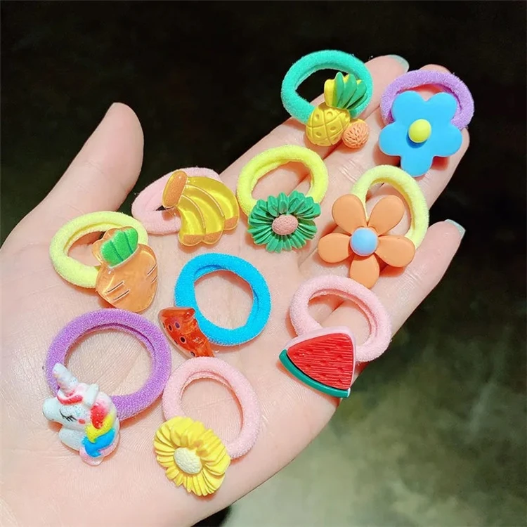 2022 Fashion 10pcs High elastic headband small rubber band 9 colors hair ties set for kids