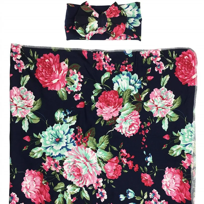 jersey bamboo cotton swaddle blanket in solid or printing baby wrap