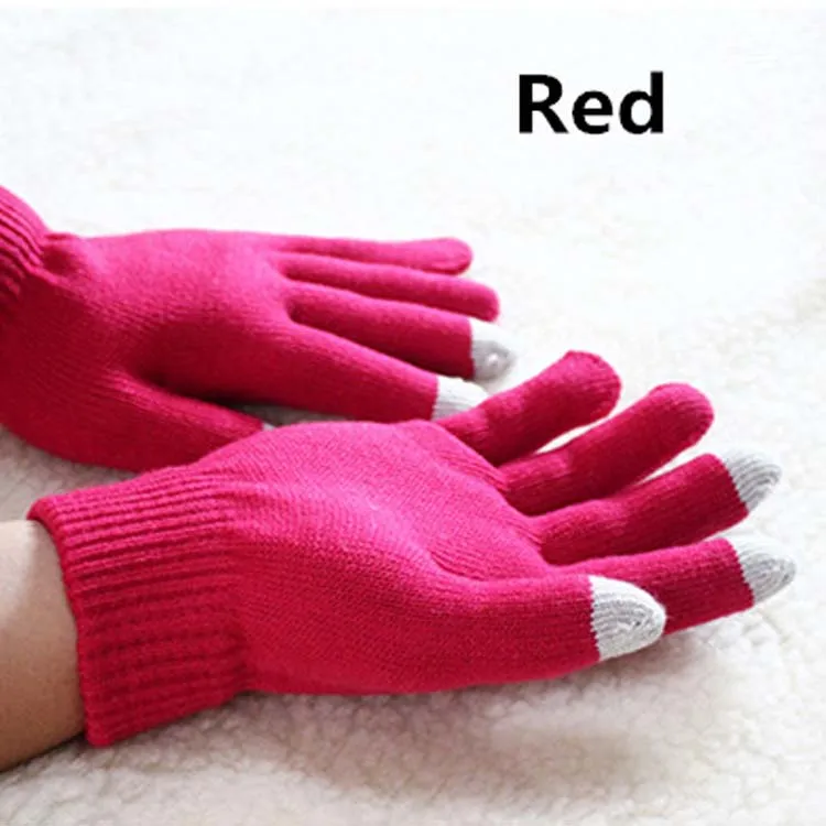 Теплые вязаные нескользящие перчатки для бега с сенсорным экраном без клея