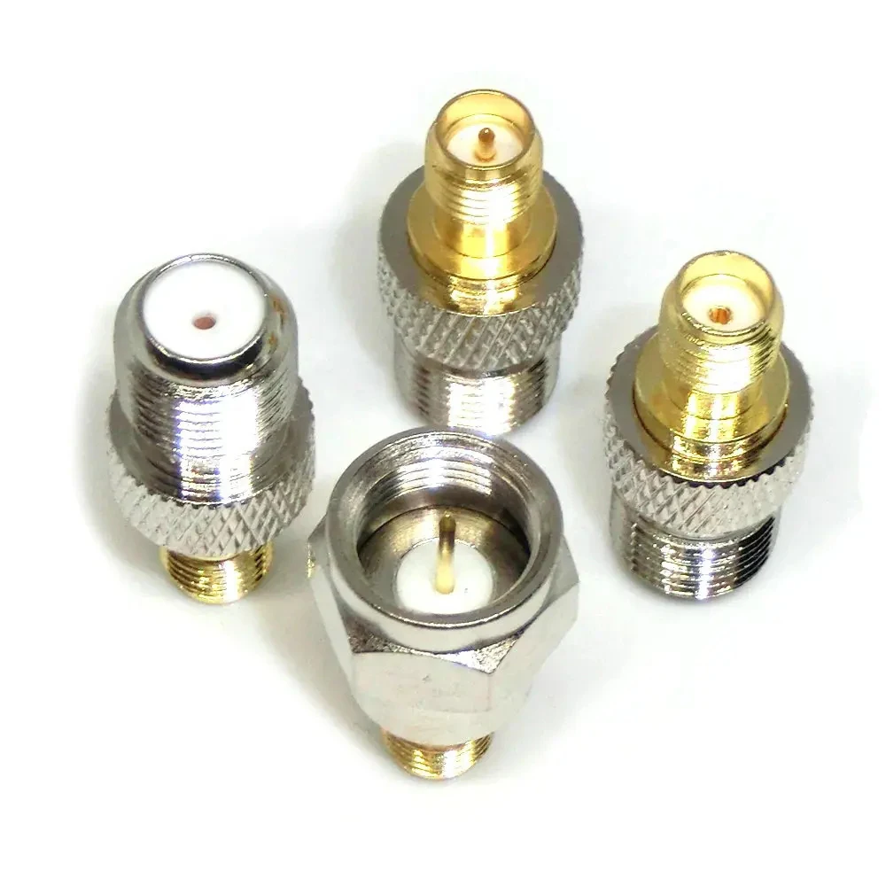 2PCS RF coaxial coax adapter F Type Female Jack to SMA Male Plug Straight F connector to SMA Connector Javino