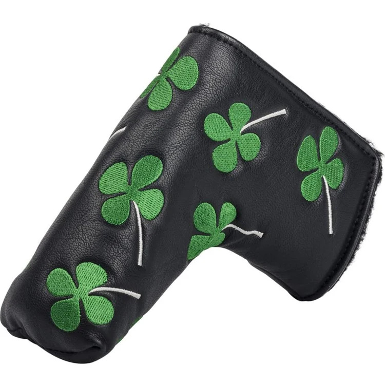 Wholesale PU Leather Golf Putter Head Cover Blade Golf Head Covers Four Leaves Putter cover