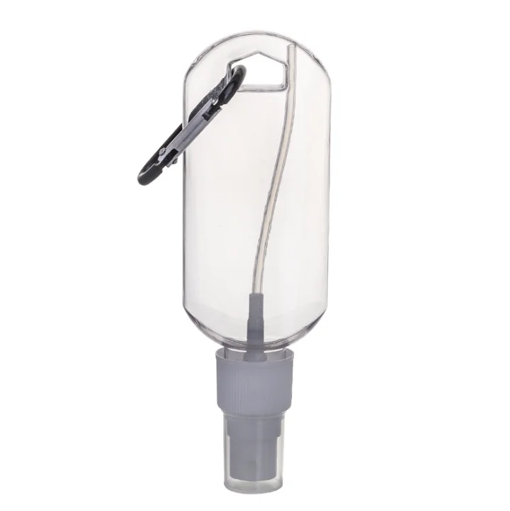 30ml 50ml 60ml PET sanitizer atomizer hand wash out door travel cosmetic key chain flip top sprayer squeeze refillable bottle