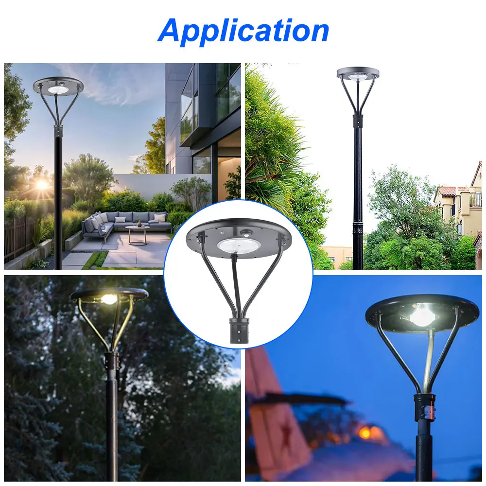High Quality Black Outdoor Park Square Lighting Street Lamps 20W 25W 40W All In One Waterproof Solar Garden Light